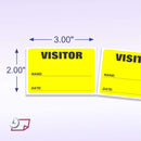 3" x 2" Fluorescent Yellow Visitor Pass Labels