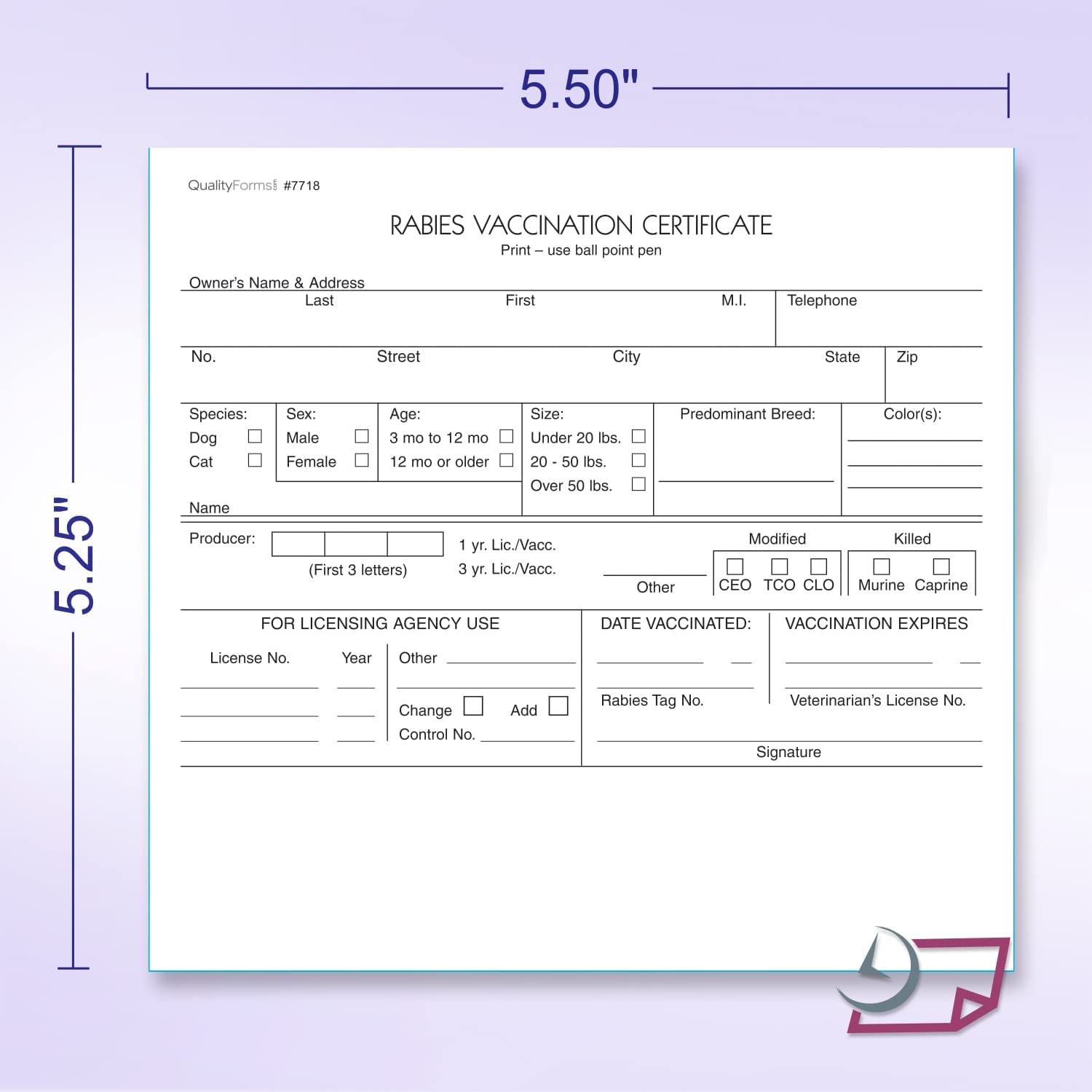 Vet Rabies Vaccination Certificates