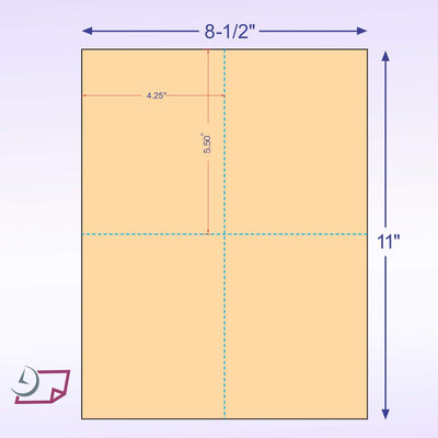 8-1/2 x11  Laser Cards  4 Up - Buff