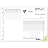 Work Order, Side-Stub, Carbonless, Large Format