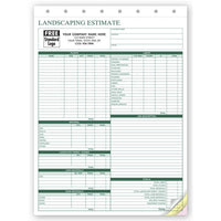 Landscape Bid - Landscaping Estimate Form, 8 1/2 X 11"
