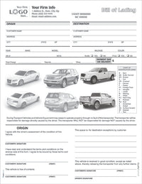Auto Condition Form with Car / Van / SUV