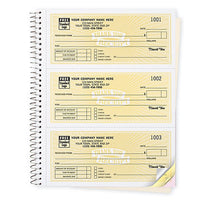 6-3/4 x 8-1/2" Cash Receipt Books Classic Design, 3 To Page Available in 2 or 3 Parts