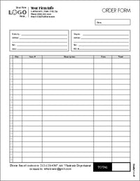 Multi Purpose Order Entry Form, Style #5