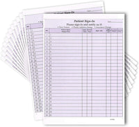 8-1/2 x 11" Patient Sign In Form, 2-Part NCR Carbonless, Purple