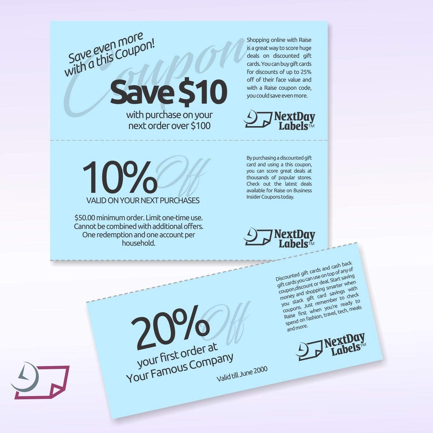 8-1/2 x 11" 20# Laser cut sheet, 2 Horizontal perf at 3-2/3" & 7-1/3" Blue