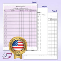 8-1/2 x 11" Patient Sign In Form, 2-Part NCR Carbonless, Purple