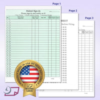 8-1/2 x 11" Patient Sign In Form, 2-Part NCR Carbonless, Green