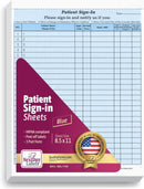 8-1/2 x 11" Patient Sign In Form, 2-Part NCR Carbonless, Blue