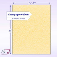 8-1/2 x 11" 65 lb. Parchment Cover Cardstock, Champagne
