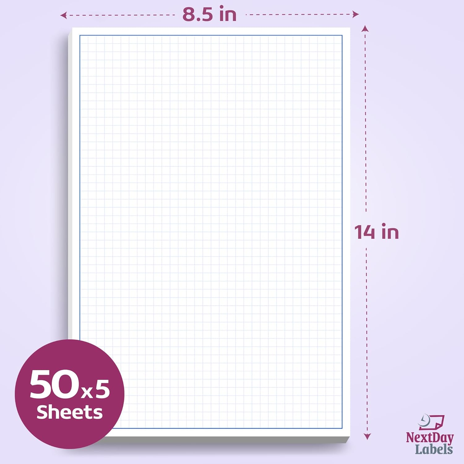 8-1/2 x 14" Quadrille Graph Paper Pad