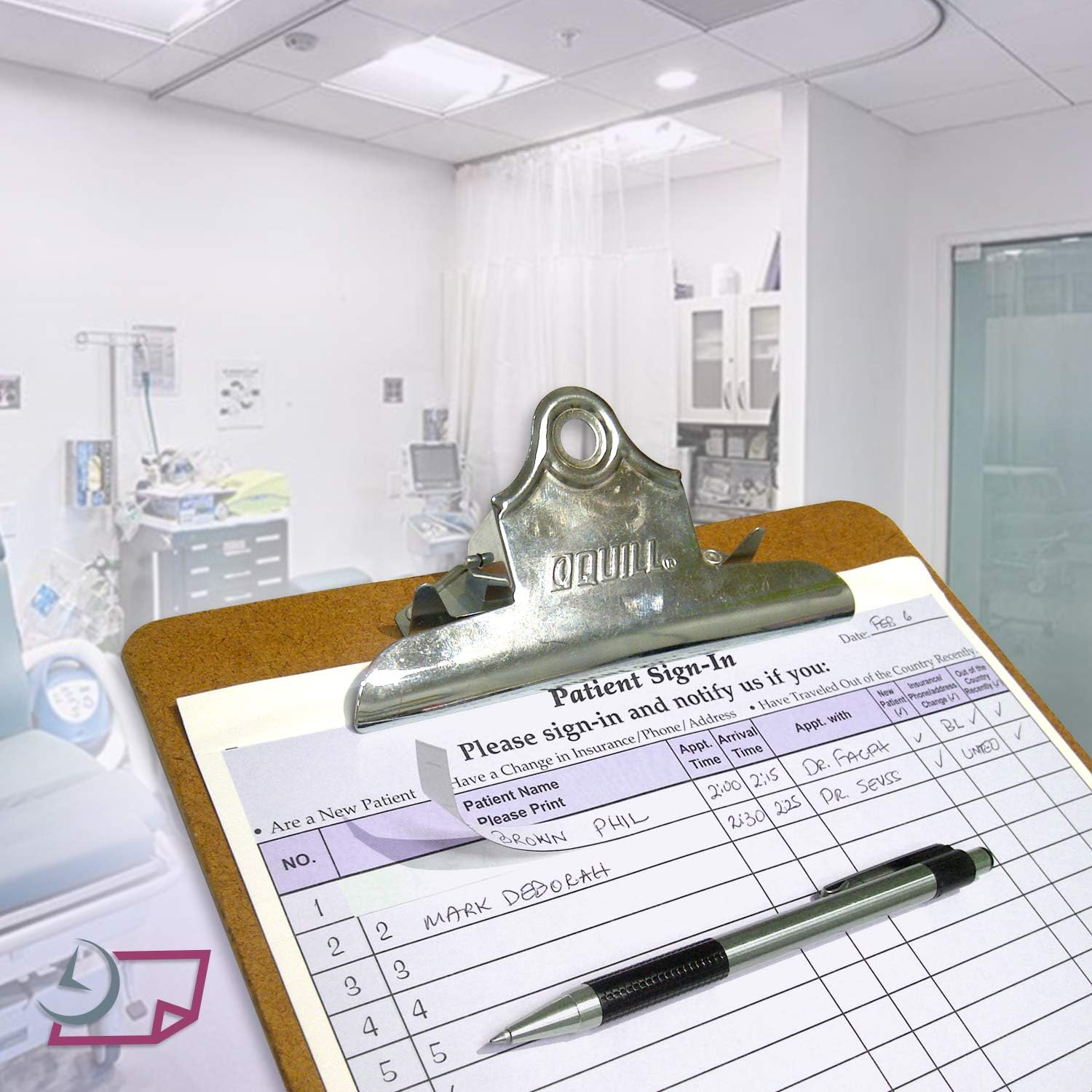 8-1/2 x 11" Patient Sign In Form, 2-Part NCR Carbonless, Purple