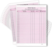 8-1/2 x 11" Patient Sign In Form, 2-Part NCR Carbonless, Burgundy