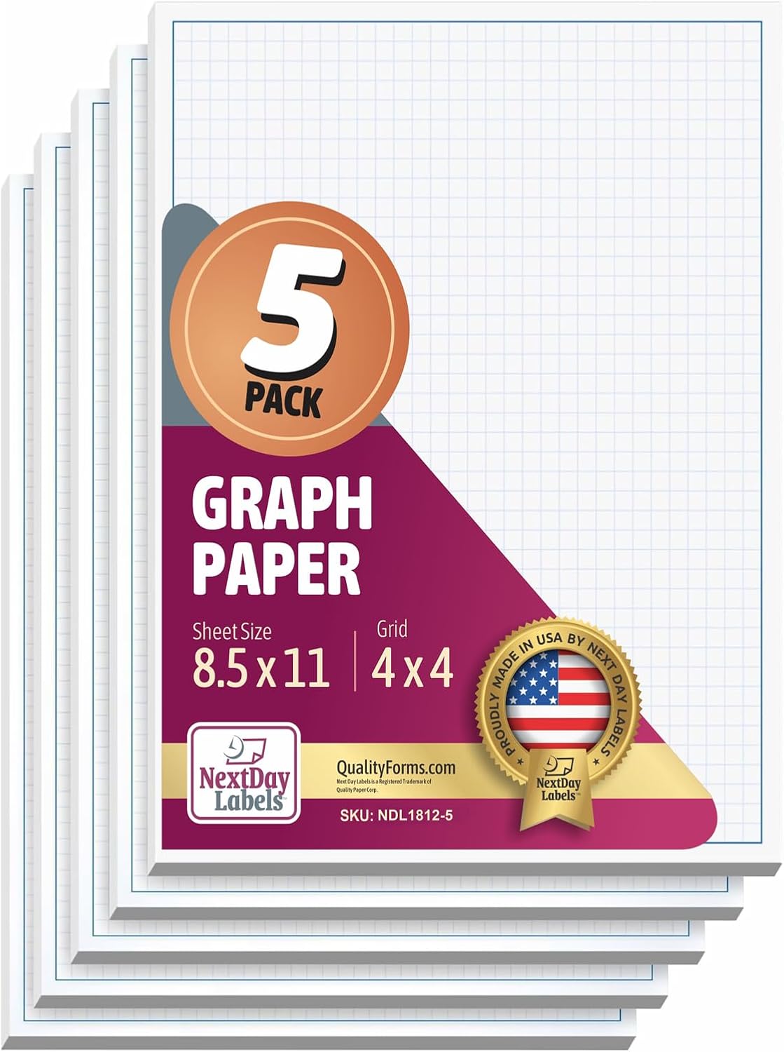 8-1/2 x 11" Quadrille Graph Paper Pad