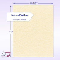 8-1/2 x 11" 65 lb. Parchment Cover Cardstock, Natural