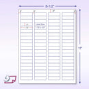 8-1/2" x 11" 80 Labels per Sheet 1-3/4" x 1/2"