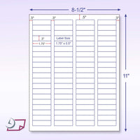 8-1/2" x 11" 80 Labels per Sheet 1-3/4" x 1/2"
