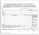 Short Form, Straight Bill of Lading, Blank NO Company Imprint