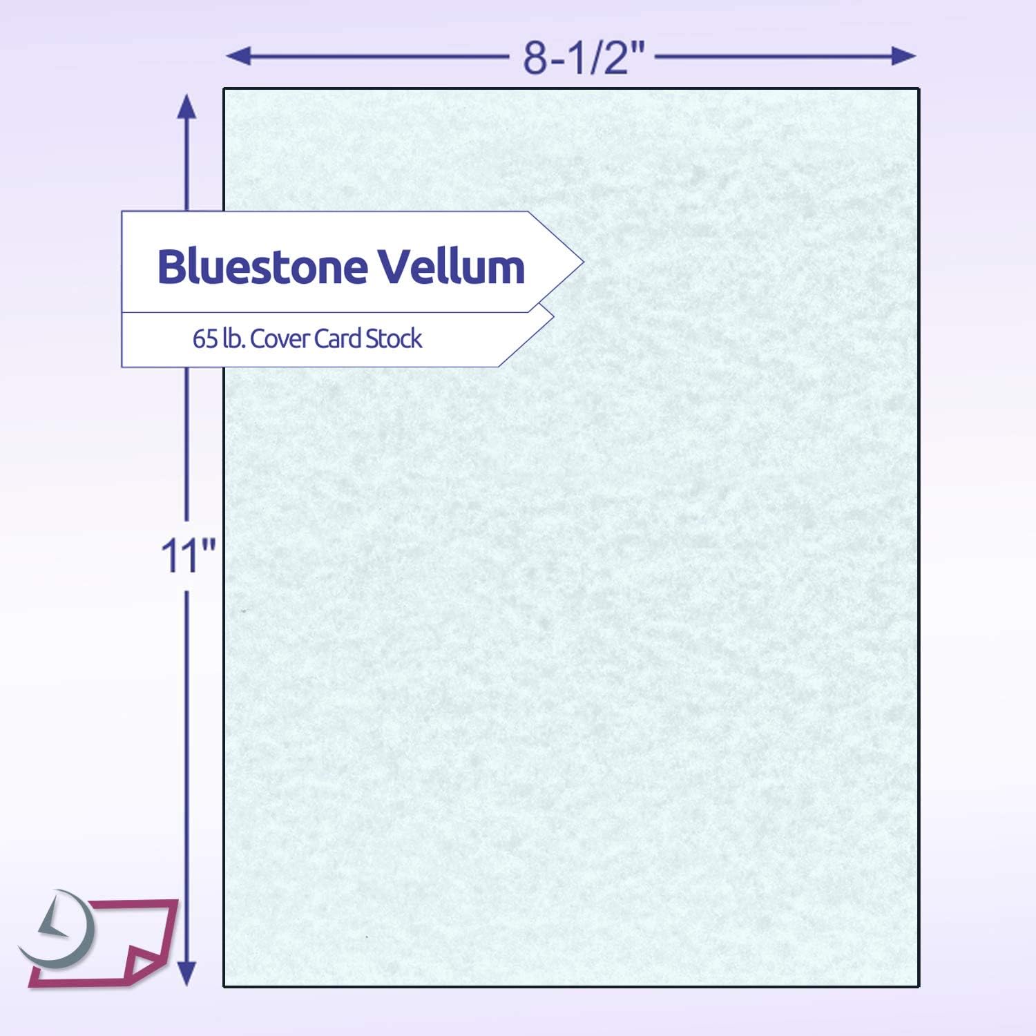 8-1/2 x 11" 65 lb. Parchment Cover Cardstock, Bluestone