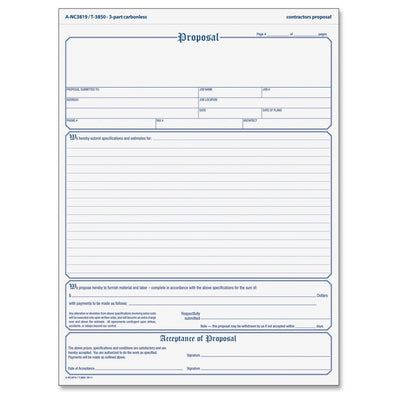 Proposal Form, Carbonless, 8 1/2 X 11"
