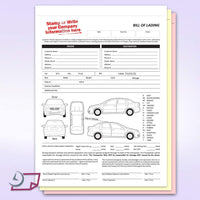 Auto Transport  Bill of Lading with 1 Car , No name Printed