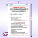 6x9" Fire Safety Notice White Vinyl Waterproof Self Adhesive Label, Pack of 10