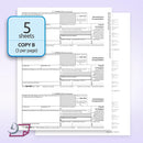 "New" 1099-NEC Forms for 2025, 4-Part  Tax Forms,  vendor kit of 15 Forms & Envelopes.