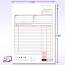 8-1/2 x 11" Carbonless 3 Part Order Forms, Bound Wraparound Cover, White/Canary/Pink, 50 Sets per Book.