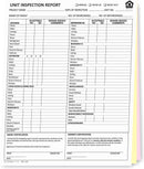 Unit Inspection Report Form 3 part