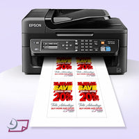 8-1/2 x 11  Laser Cards 4 Up  - White