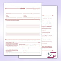 Proposal Form, Carbonless, 8 1/2 X 11"