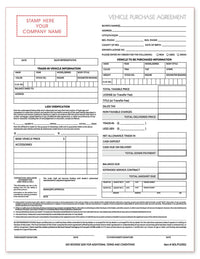 Vehicle Purchase Agreement Form