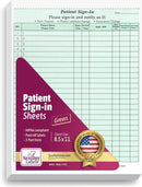 8-1/2 x 11" Patient Sign In Form, 2-Part NCR Carbonless, Green
