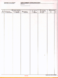 9-1/2 x 11" 5 Part Continuous Entry Summary Continuation Sheet w/ Permit