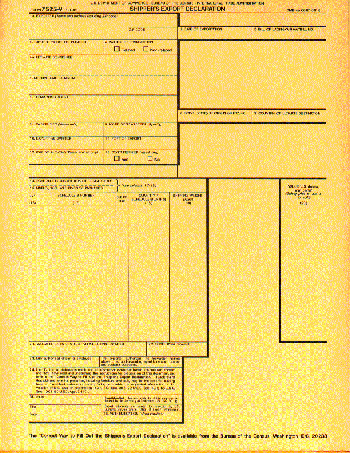 9-1/2 x 11" 4 Part Continuous Shipper's Declaration of Dangerous Goods