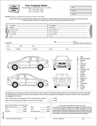 Auto Condition Report Form with Terms on back