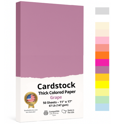 11 x 17" Ledger Size, Grape Cover Card Stock