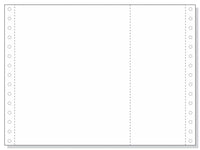 9-1/2 x 7" Continuous Paper, White,1 Part, With Extra Vertical Perforation