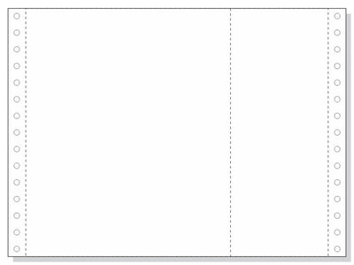 9-1/2 x 7" Continuous Paper, White,1 Part, With Extra Vertical Perforation