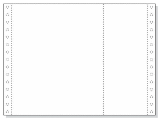 9-1/2 x 7" Continuous Paper, White,1 Part, With Extra Vertical Perforation
