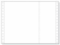 9-1/2 x 7" Continuous Paper, 20# 1 Part White, with Side Perfs and One Extra Vertical Perforation
