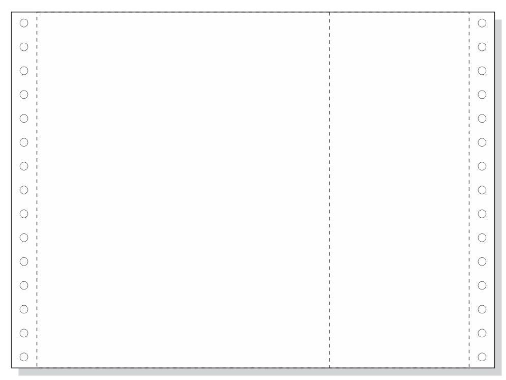 9-1/2 x 7" Continuous Paper, 20# 1 Part White, with Side Perfs and One Extra Vertical Perforation