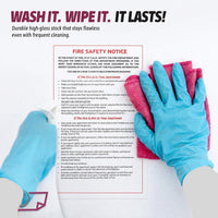 6x9" Fire Safety Notice White Vinyl Waterproof Self Adhesive Label, Pack of 10