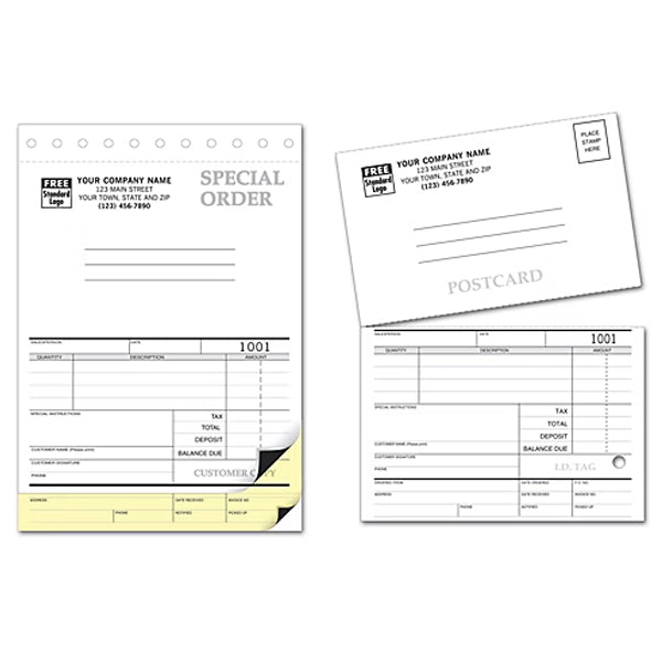 Sales Orders With Postcard And Carbons