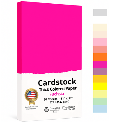 11 x 17" Ledger Size, Fuchsia Cover Card Stock