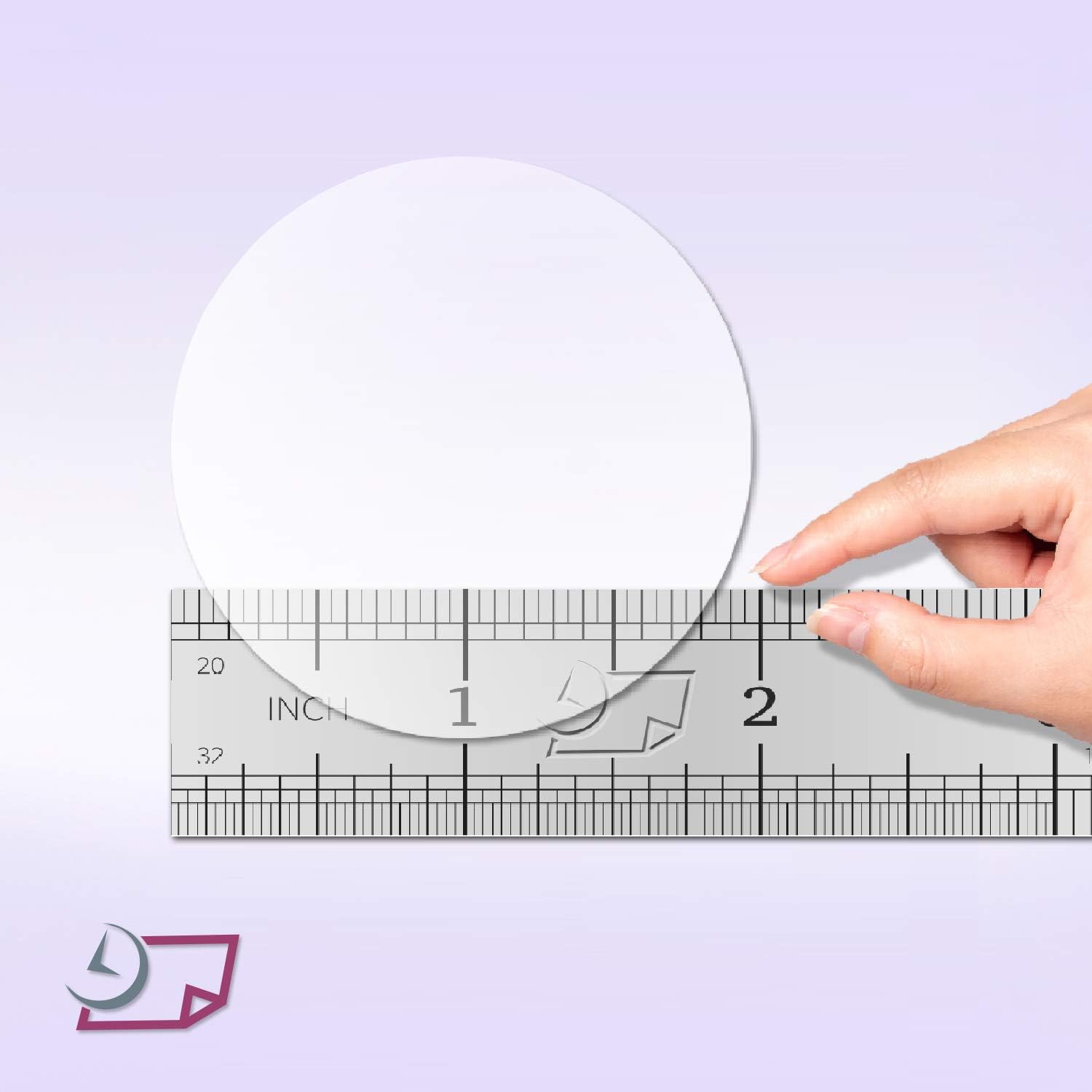 2" Round Clear Wafer Seals, Super Gloss, for Small Boxes & Envelopes