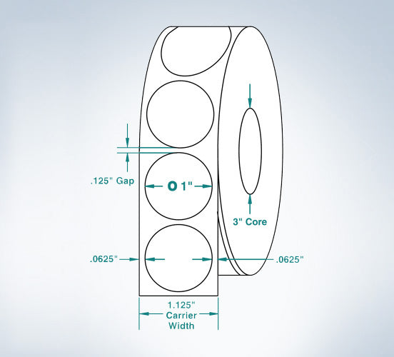Wafer Tab Seals, 1" Round, White