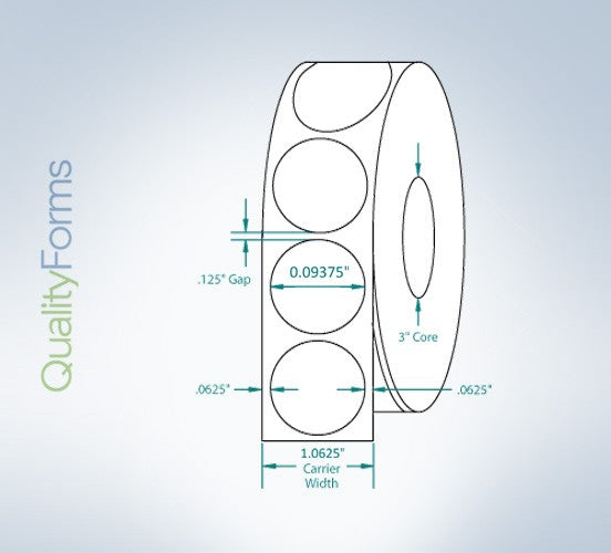 0.93" Round White Wafer Seals, for Small Boxes & Envelopes
