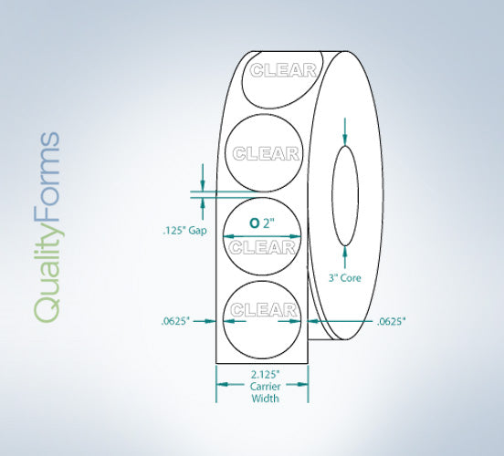 Wafer Tab Seals 2" Round, Translucent