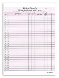 8-1/2 x 11" Patient Sign In Form, 2-Part NCR Carbonless, Burgundy